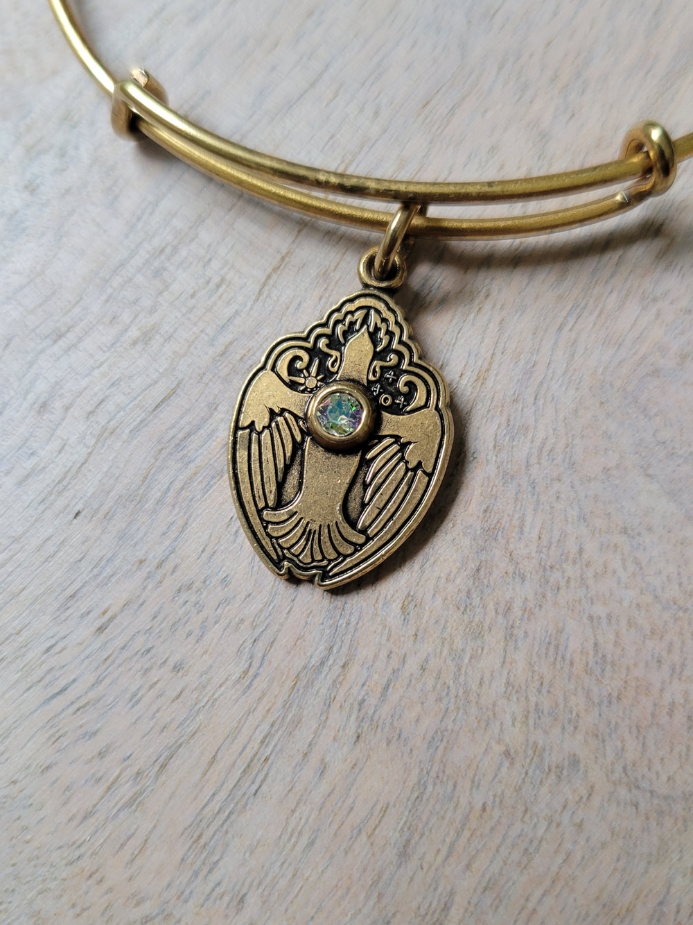 Alex and Ani Crystal Dove Charm Bangle